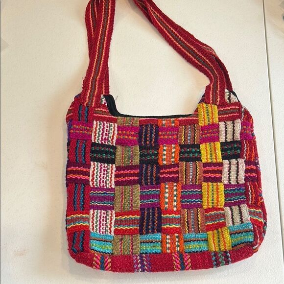 Patch Work Striped Guatemala Fabric Cotton New Handmade Huipil - Picture 6 of 7